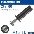 RAWLNUT+SCREW M5X14.1MM X50-BOX
